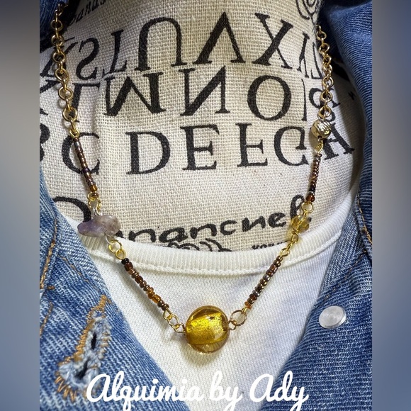 Amethyst beaded handmade necklace